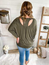Load image into Gallery viewer, Olive Long Sleeve Cut Out Back Top