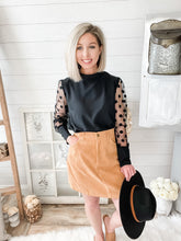Load image into Gallery viewer, Khaki Corduroy Mini Skirt