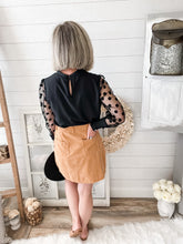 Load image into Gallery viewer, Khaki Corduroy Mini Skirt