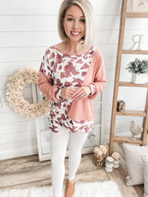 Load image into Gallery viewer, Asymmetrical Cow Print Lightweight Sweater