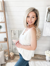 Load image into Gallery viewer, White Scalloped Tank Top