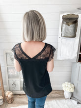 Load image into Gallery viewer, Black Lace Sleeve Top