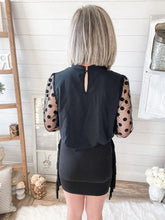 Load image into Gallery viewer, Black Mini Skirt With Side Fringe