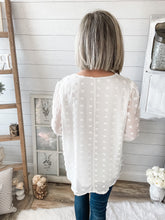 Load image into Gallery viewer, Fully Lined Swiss Dot Bubble Sleeve Top