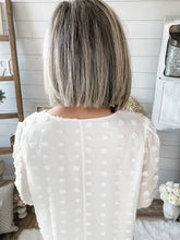 Load image into Gallery viewer, Fully Lined Swiss Dot Bubble Sleeve Top