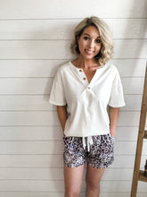 Load image into Gallery viewer, White V Neck Top With Wooden Buttons