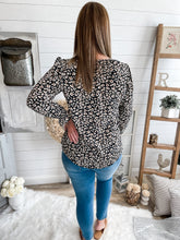 Load image into Gallery viewer, Black and Neutral Leopard Print Long Sleeve Top