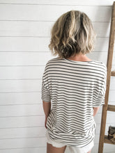 Load image into Gallery viewer, Black and White Short Sleeve Stripe Top