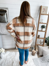 Load image into Gallery viewer, Neutral Plaid Teddy Jacket