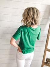 Load image into Gallery viewer, Boxy green short sleeve t shirt top