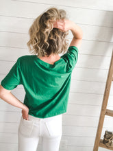Load image into Gallery viewer, Boxy green short sleeve t shirt top