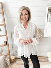 Load image into Gallery viewer, Ruffled Lace Lined Swiss Dot Top