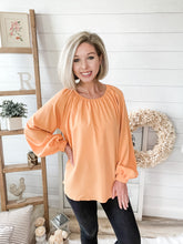 Load image into Gallery viewer, Orange Balloon Sleeve Top