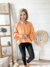 Load image into Gallery viewer, Orange Balloon Sleeve Top