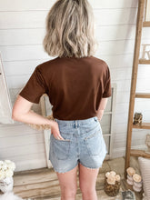 Load image into Gallery viewer, Rhinestone Denim Shorts With Frayed Hem