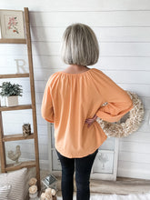 Load image into Gallery viewer, Orange Balloon Sleeve Top