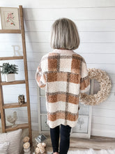 Load image into Gallery viewer, Neutral Plaid Teddy Jacket