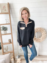 Load image into Gallery viewer, Black and Khaki Quilted Pullover