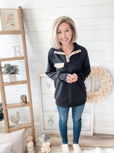 Load image into Gallery viewer, Black and Khaki Quilted Pullover