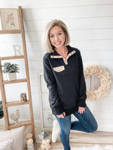 Load image into Gallery viewer, Black and Khaki Quilted Pullover