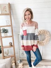 Load image into Gallery viewer, Color Block Pocketed Sweater
