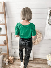 Load image into Gallery viewer, High Waisted Faux Leather Joggers