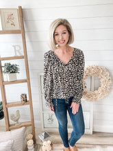 Load image into Gallery viewer, Black and Neutral Leopard Print Long Sleeve Top