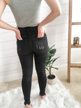 Load image into Gallery viewer, Kancan Black High Rise Frayed and Distressed 5 Button Skinny Jean - Saluda Rose Boutique