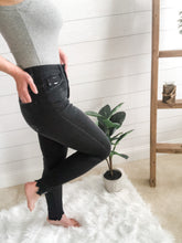 Load image into Gallery viewer, Kancan Black High Rise Frayed and Distressed 5 Button Skinny Jean - Saluda Rose Boutique