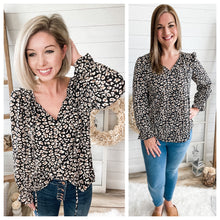 Load image into Gallery viewer, Black and Neutral Leopard Print Long Sleeve Top
