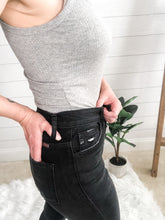Load image into Gallery viewer, Kancan Black High Rise Frayed and Distressed 5 Button Skinny Jean - Saluda Rose Boutique