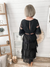 Load image into Gallery viewer, Black Lace Layered Maxi Dress