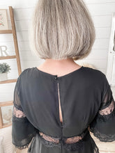 Load image into Gallery viewer, Black Lace Layered Maxi Dress