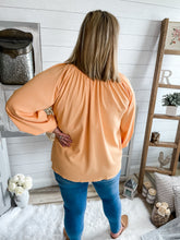 Load image into Gallery viewer, Orange Balloon Sleeve Top