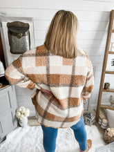 Load image into Gallery viewer, Neutral Plaid Teddy Jacket