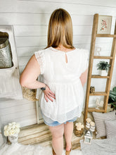 Load image into Gallery viewer, Floral Embroidered Swiss Dot Top