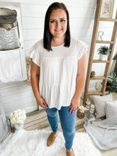 Load image into Gallery viewer, Plus Size Ivory Ruffled Sleeve Baby Doll Top