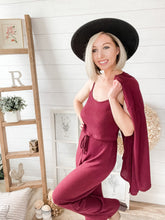 Load image into Gallery viewer, Waffle Knit Pants, Tank, & Cardigan 3 Piece Set