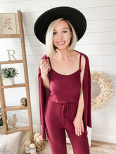 Load image into Gallery viewer, Waffle Knit Pants, Tank, & Cardigan 3 Piece Set