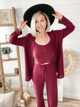 Load image into Gallery viewer, Waffle Knit Pants, Tank, & Cardigan 3 Piece Set