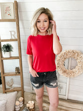 Load image into Gallery viewer, Stretchy Black Distressed Rolled Hem Denim Shorts