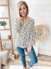 Load image into Gallery viewer, Ruffled Dalmatian Print Top