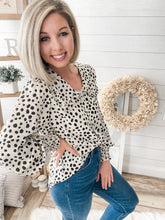 Load image into Gallery viewer, Ruffled Dalmatian Print Top