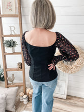 Load image into Gallery viewer, Floral Mesh Sleeve Top