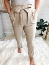 Load image into Gallery viewer, Plus Size Tie Front Paperbag Waist Pants