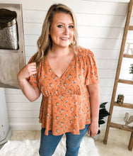 Load image into Gallery viewer, Plus Size Floral Babydoll Top