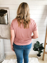Load image into Gallery viewer, Eyelash T-Shirt with Knot Front plus size