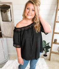 Load image into Gallery viewer, Plus Size Crochet Lace Trim Top