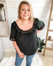 Load image into Gallery viewer, Plus Size Crochet Lace Trim Top