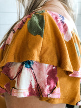 Load image into Gallery viewer, Floral Wide Strip Double Layer Frill Dress plus size